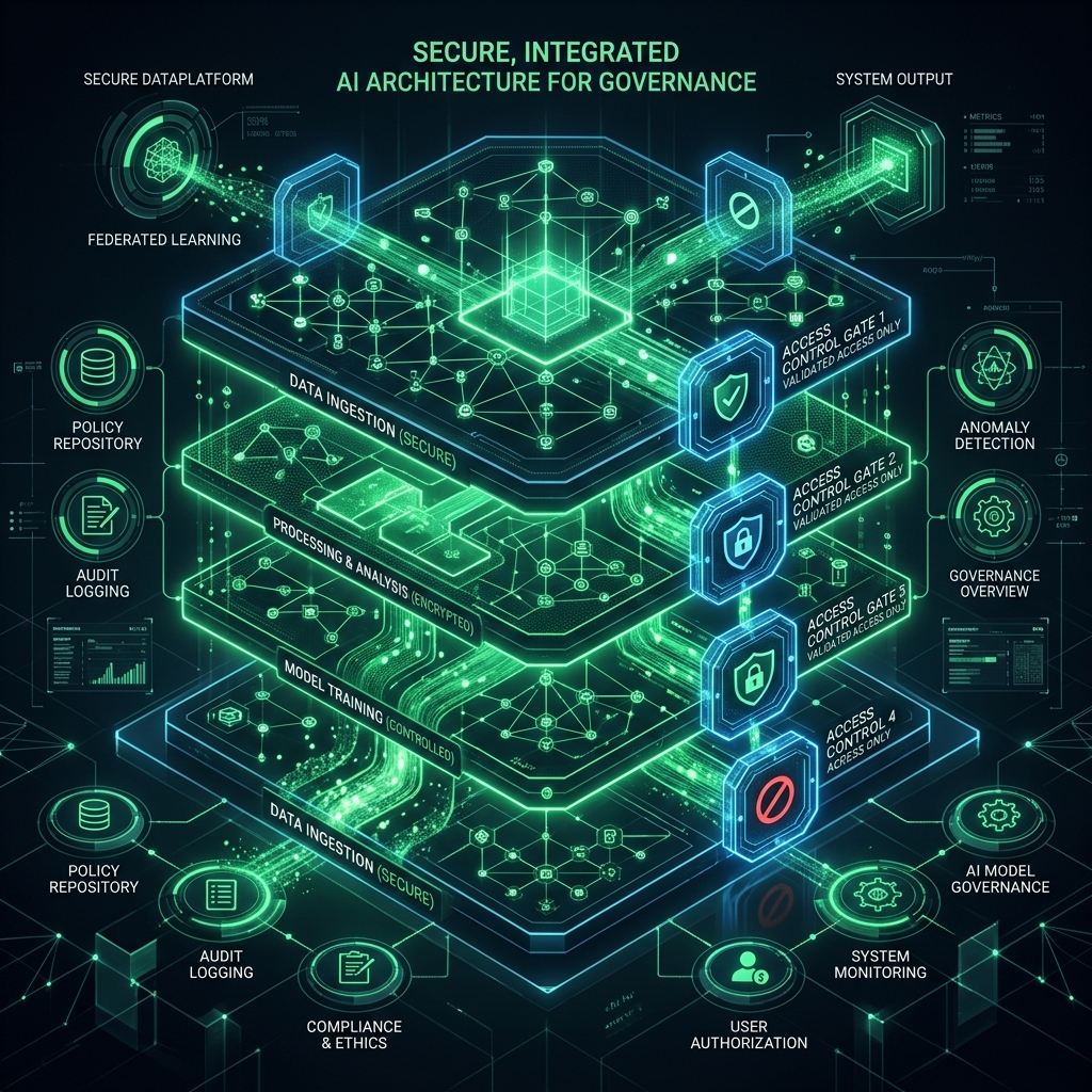 Technical visualization of forensic credibility and trust scaffolding within a conversion system.