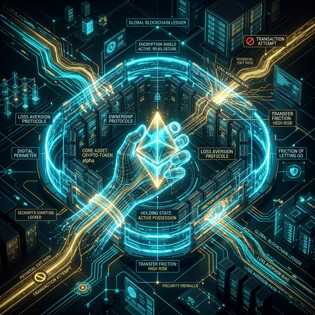 Technical visualization of digital possession and the endowment effect.